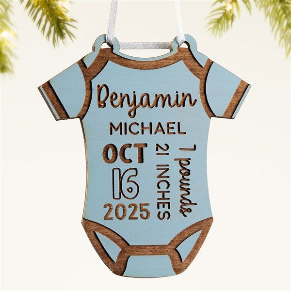 Baby Bodysuit Personalized Wood Ornament - 49083