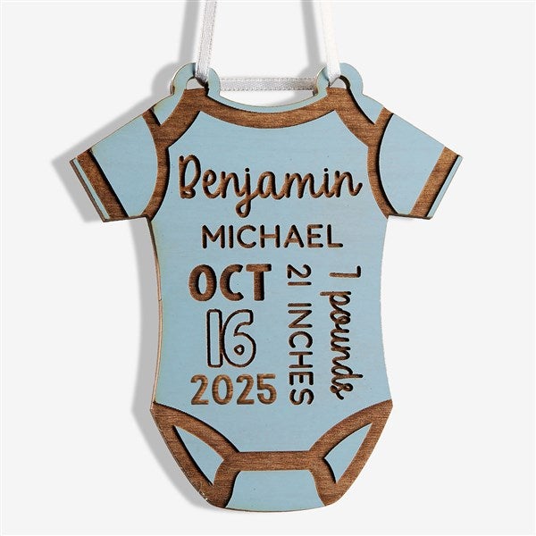 Baby Bodysuit Personalized Wood Ornaments - 49083