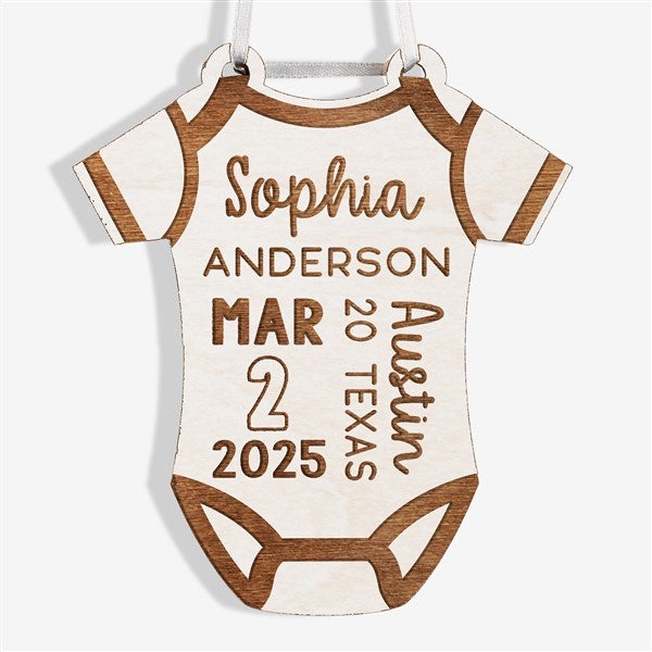 Baby Bodysuit Personalized Wood Ornaments - 49083