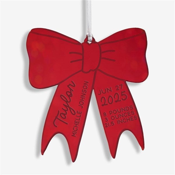 Baby Bow Personalized Acrylic Christmas Ornaments - 49088