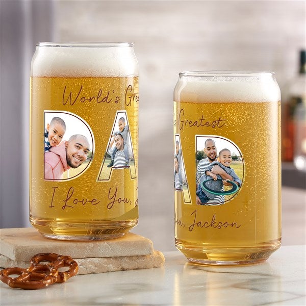 Memories with Dad Personalized Photo Printed Beer Glass - 49103