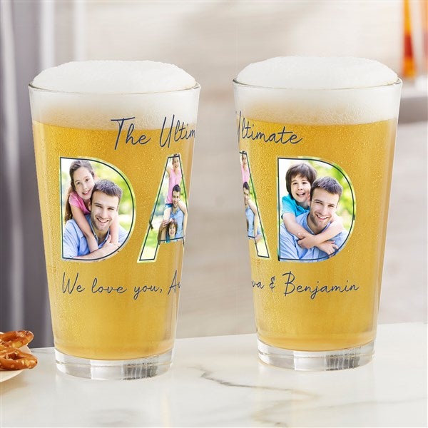 Memories with Dad Personalized Photo Printed Beer Glass - 49103