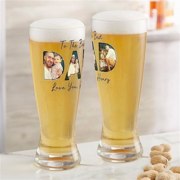 Memories with Dad Personalized Photo Printed Beer Glass - 49103