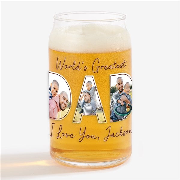 Memories with Dad Personalized Photo Printed Beer Glass - 49103