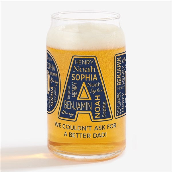Dad Repeating Name Personalized Beer Glass  - 49106