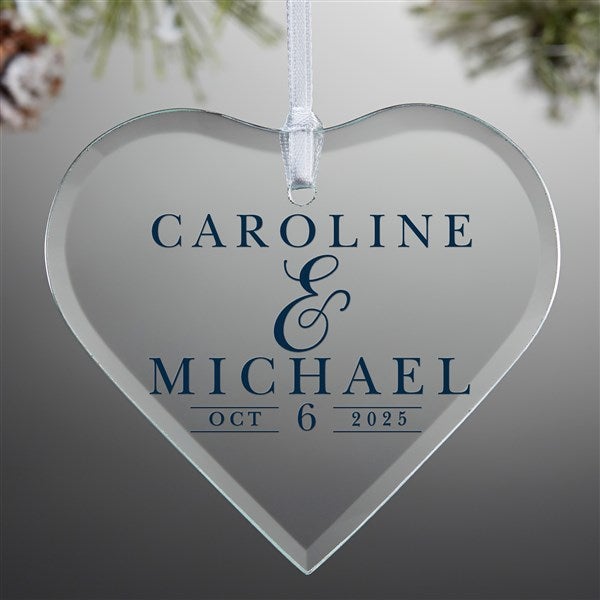Moody Chic Personalized Heart Glass Ornaments - 49157