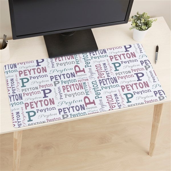 Trendy Repeating Name Personalized Desk Mat  - 49179