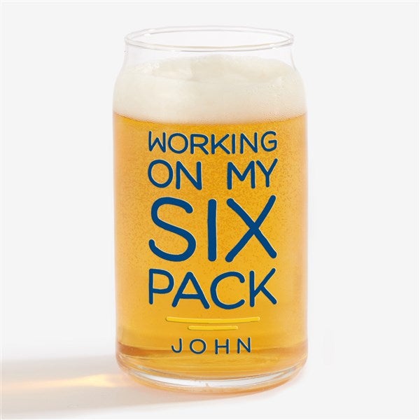Working On My Six Pack Personalized Beer Glass Collection  - 49197