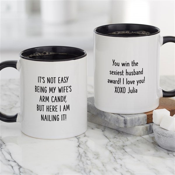 Wife's Arm Candy Personalized Coffee Mugs - 49203