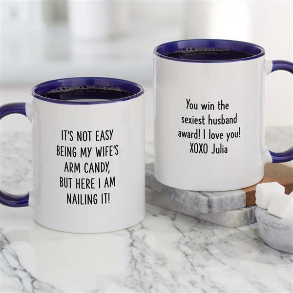 Wife's Arm Candy Personalized Coffee Mugs - 49203