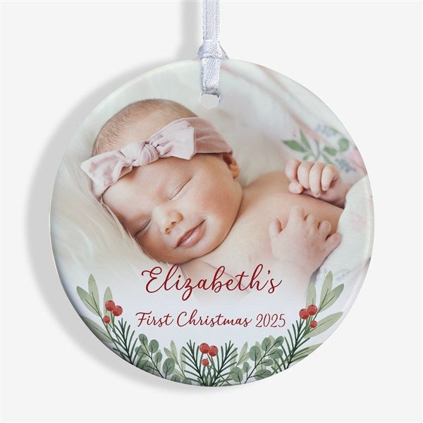 First Noel Personalized Baby Photo Ornaments - 49236
