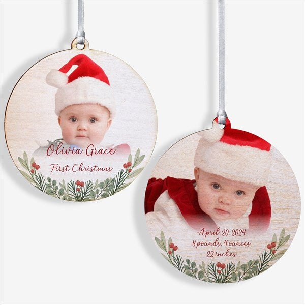 First Noel Personalized Baby Photo Ornaments - 49236