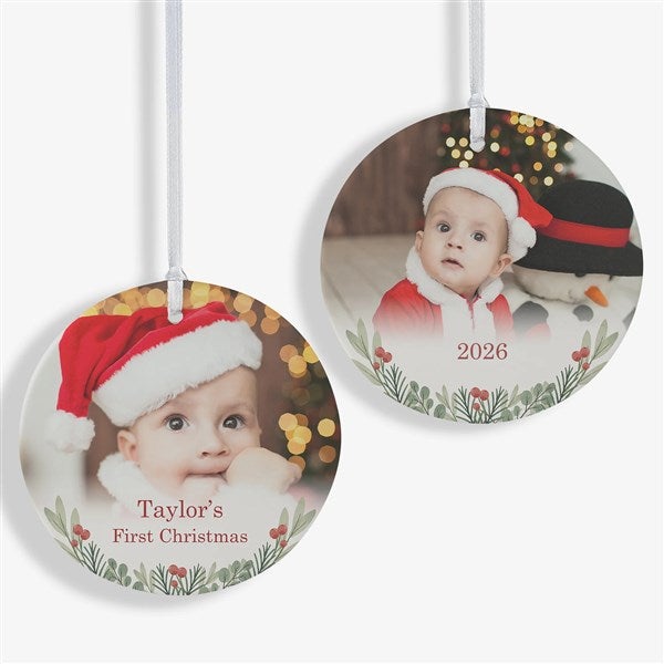 First Noel Personalized Baby Photo Ornaments - 49236