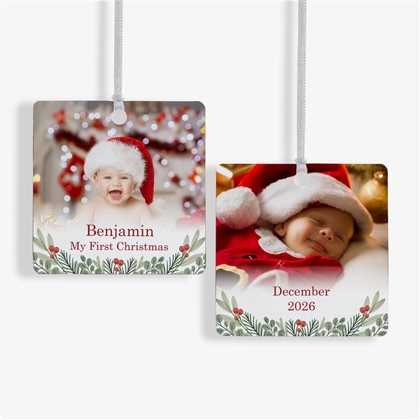 First Noel Personalized Baby Photo Ornaments - 49236