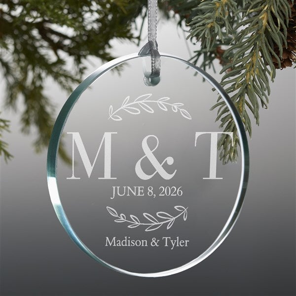 Couple Initials Personalized Glass Ornaments - 49237