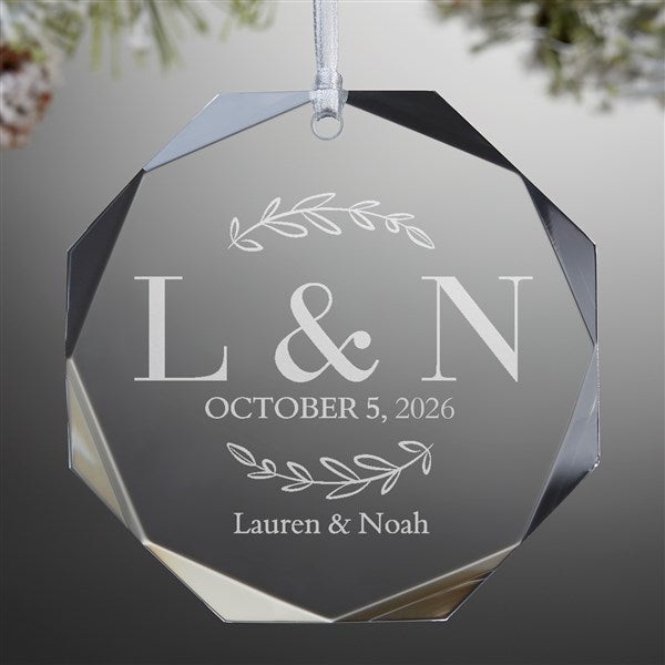 Couples Initials Personalized Premium Octagon Ornament - 49238