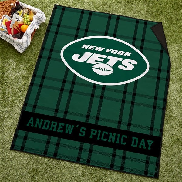NFL New York Jets Personalized Plaid Picnic Blanket - 49251