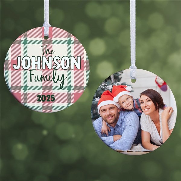 Festive Plaid Personalized Ornament - 49259