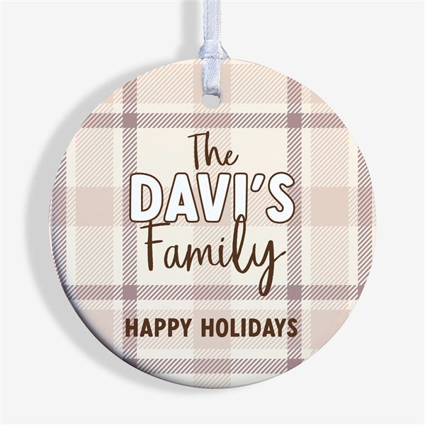 Festive Plaid Personalized Christmas Ornaments - 49259