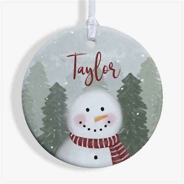 Watercolor Snowman Personalized Christmas Ornaments - 49261