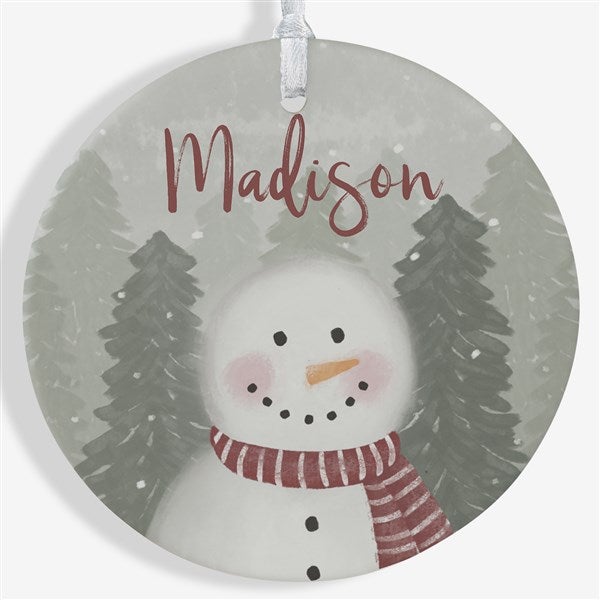 Watercolor Snowman Personalized Christmas Ornaments - 49261