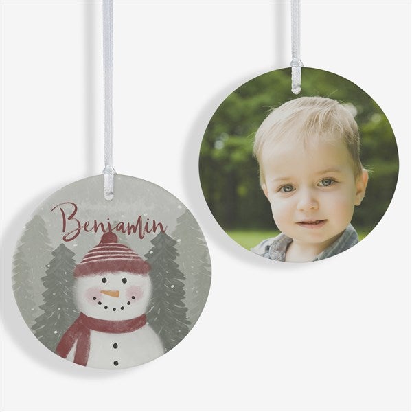 Watercolor Snowman Personalized Christmas Ornaments - 49261