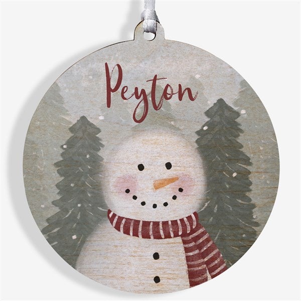 Watercolor Snowman Personalized Christmas Ornaments - 49261