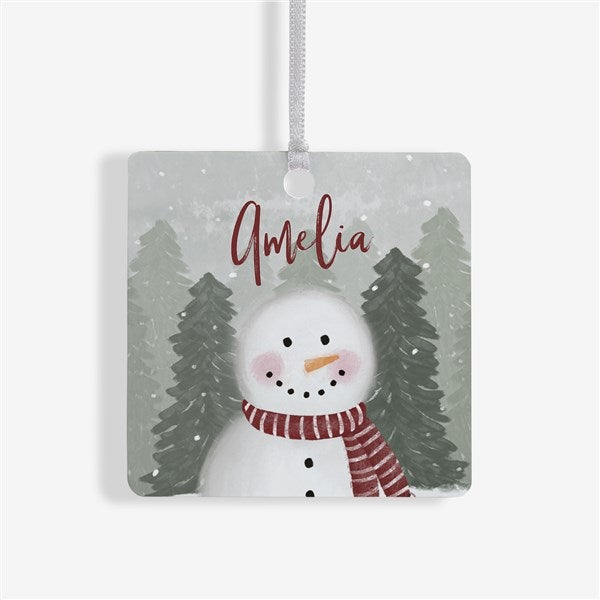 Watercolor Snowman Personalized Christmas Ornaments - 49261