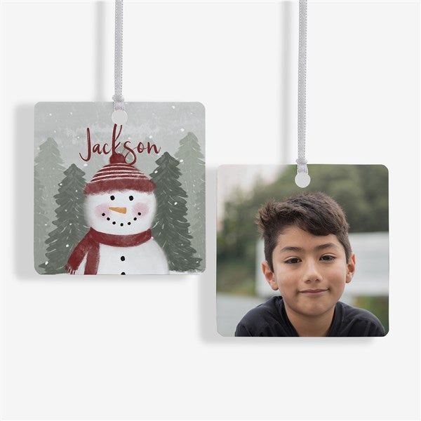 Watercolor Snowman Personalized Christmas Ornaments - 49261