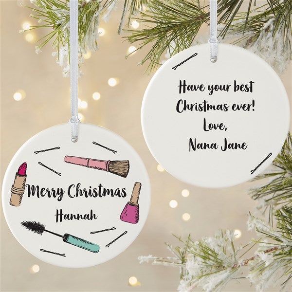 Beauty Queen Makeup Personalized Christmas Ornament  - 49263