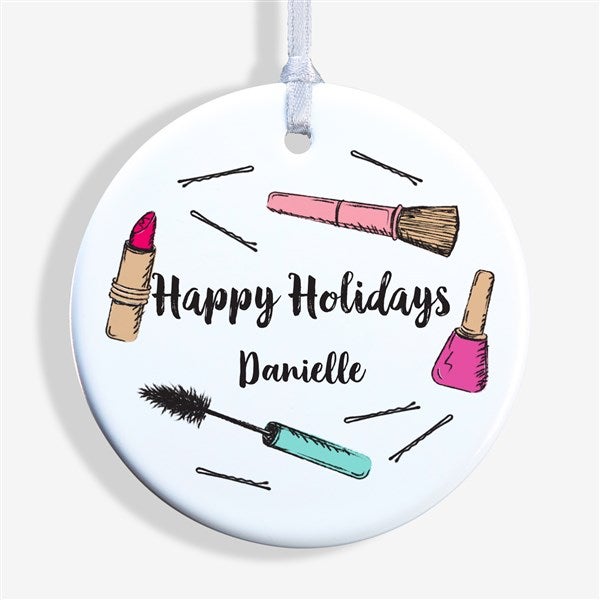 Beauty Queen Makeup Personalized Christmas Ornament  - 49263