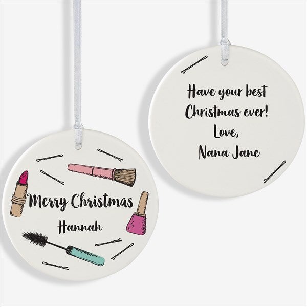 Beauty Queen Makeup Personalized Christmas Ornament  - 49263