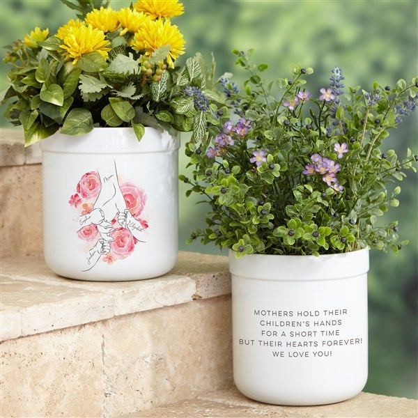 Mother's Loving Hand Personalized Outdoor Flower Pot - 49275