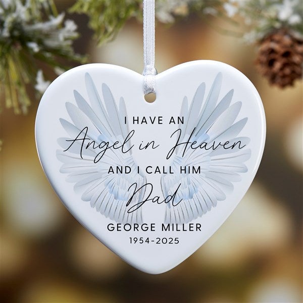Angel In Heaven Personalized Heart Ornament - 49276