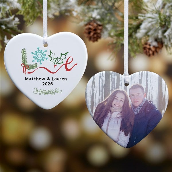 Frosted Love Personalized Heart Wedding Ornaments - 49277