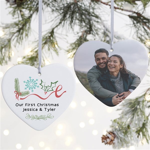 Frosted Love Personalized Heart Ornament - 49277