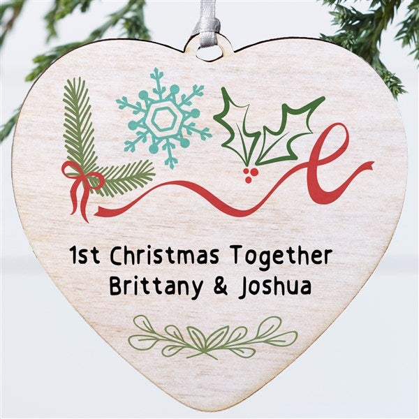 Frosted Love Personalized Heart Ornament - 49277
