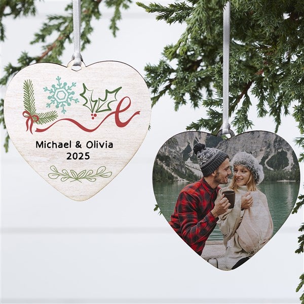 Frosted Love Personalized Heart Ornament - 49277