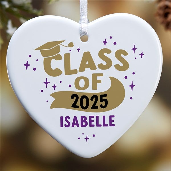 Shining Achievement Personalized Graduation Heart Ornaments - 49279