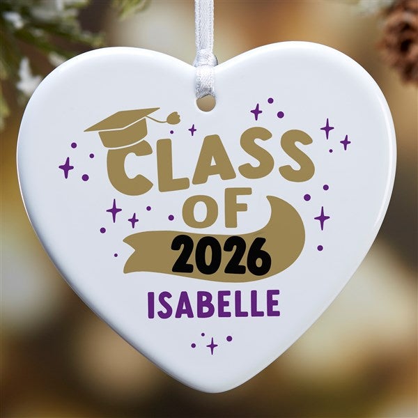 Shining Achievement Personalized Graduation Heart Ornaments - 49279