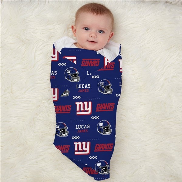 NFL New York Giants Personalized Baby Hat Receiving Blanket Set
