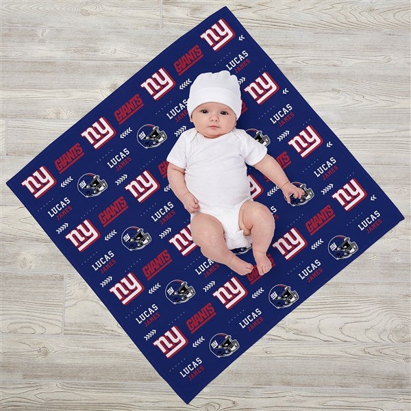 NFL New York Giants Personalized Baby Hat & Receiving Blanket Set