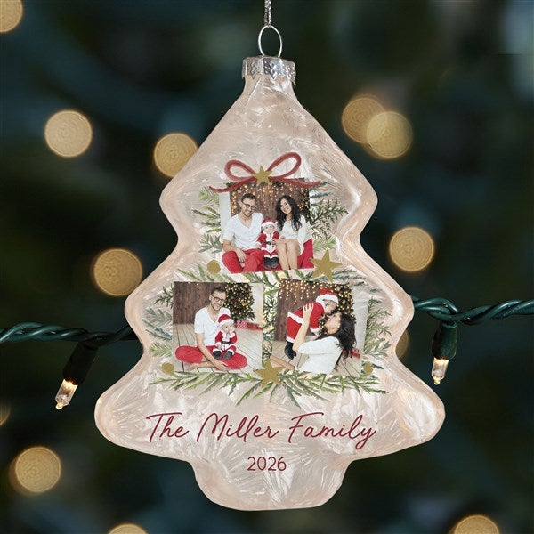 Holiday Moments Personalized Frosted Tree Light Up Ornament - 49340