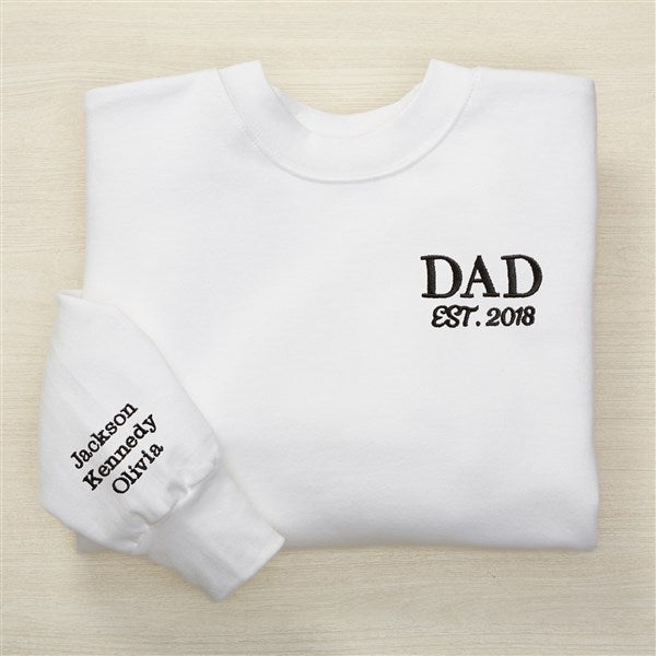Fatherhood Date Established Embroidered Men's Sweatshirts - 49352