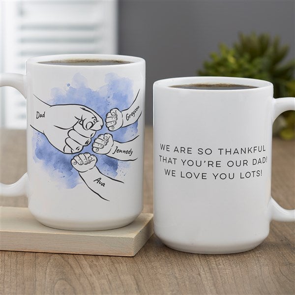 Dad's Fist Bump Personalized Coffee Mugs - 49355