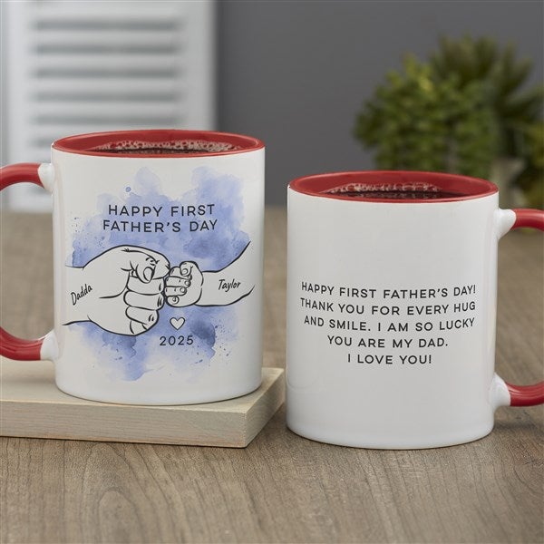 First Father's Day Fist Bump Personalized Coffee Mugs  - 49357