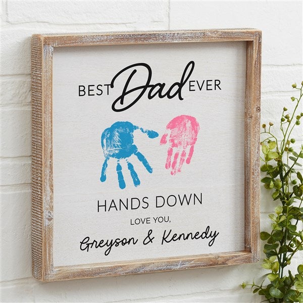 Hands Down Personalized Barnwood Frame Wall Art - 49360