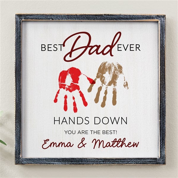 Hands Down Personalized Barnwood Frame Wall Art - 49360