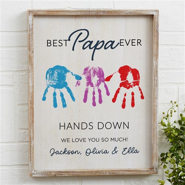 Hands Down Personalized Barnwood Frame Wall Art - 49360