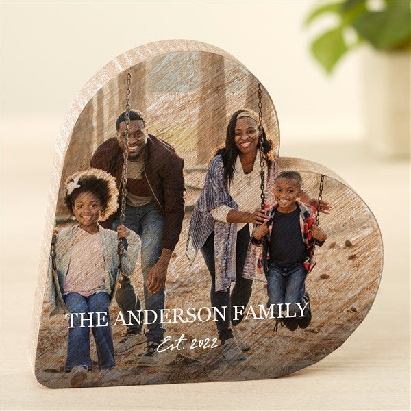Photo & Message Personalized Wooden Heart Keepsake Gifts - 49440